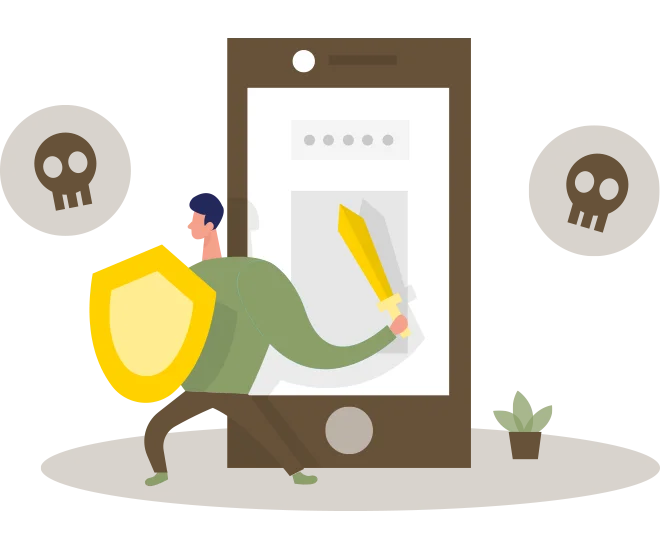 Person defending from virus'