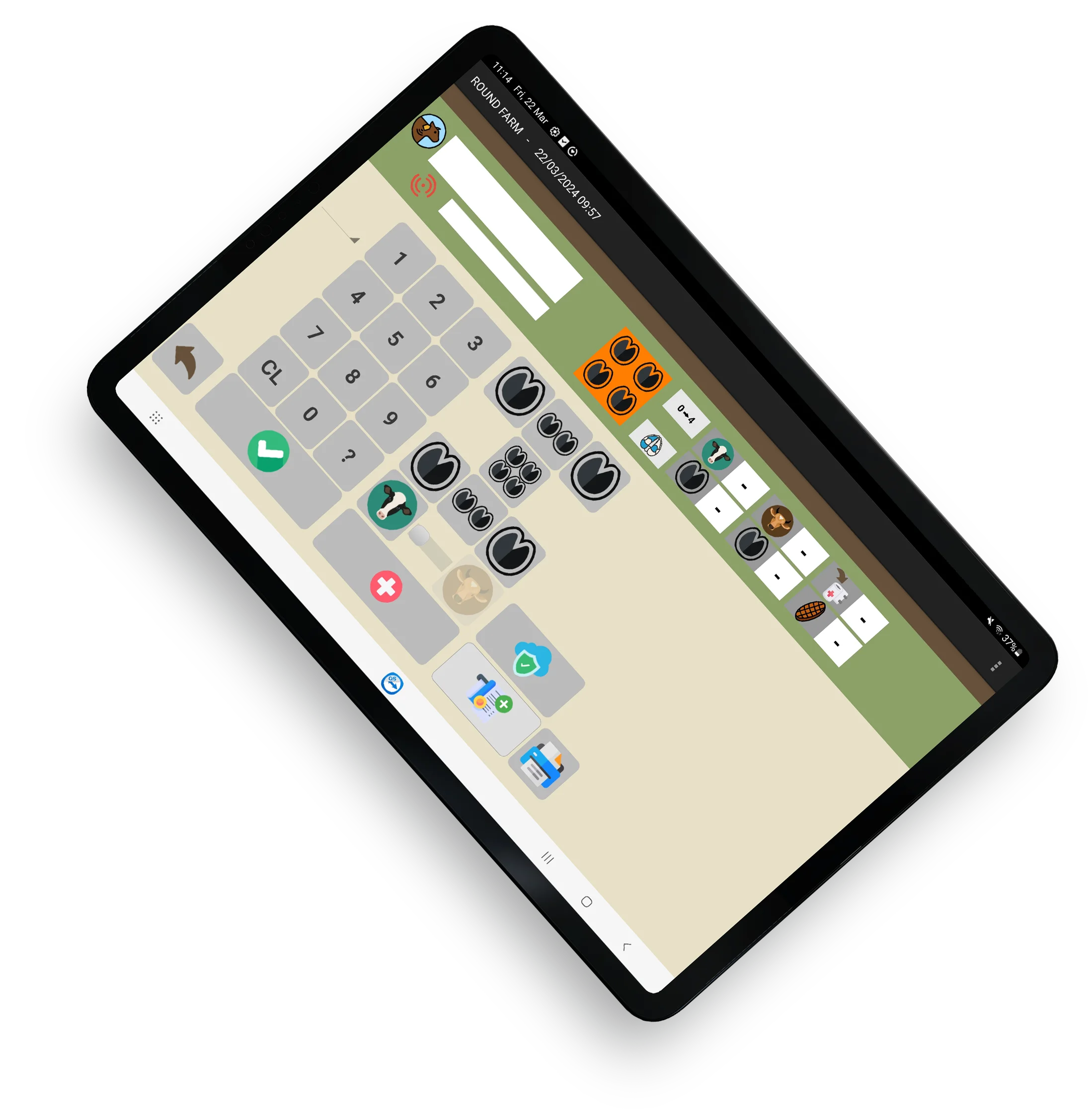 App screenshot on tablet